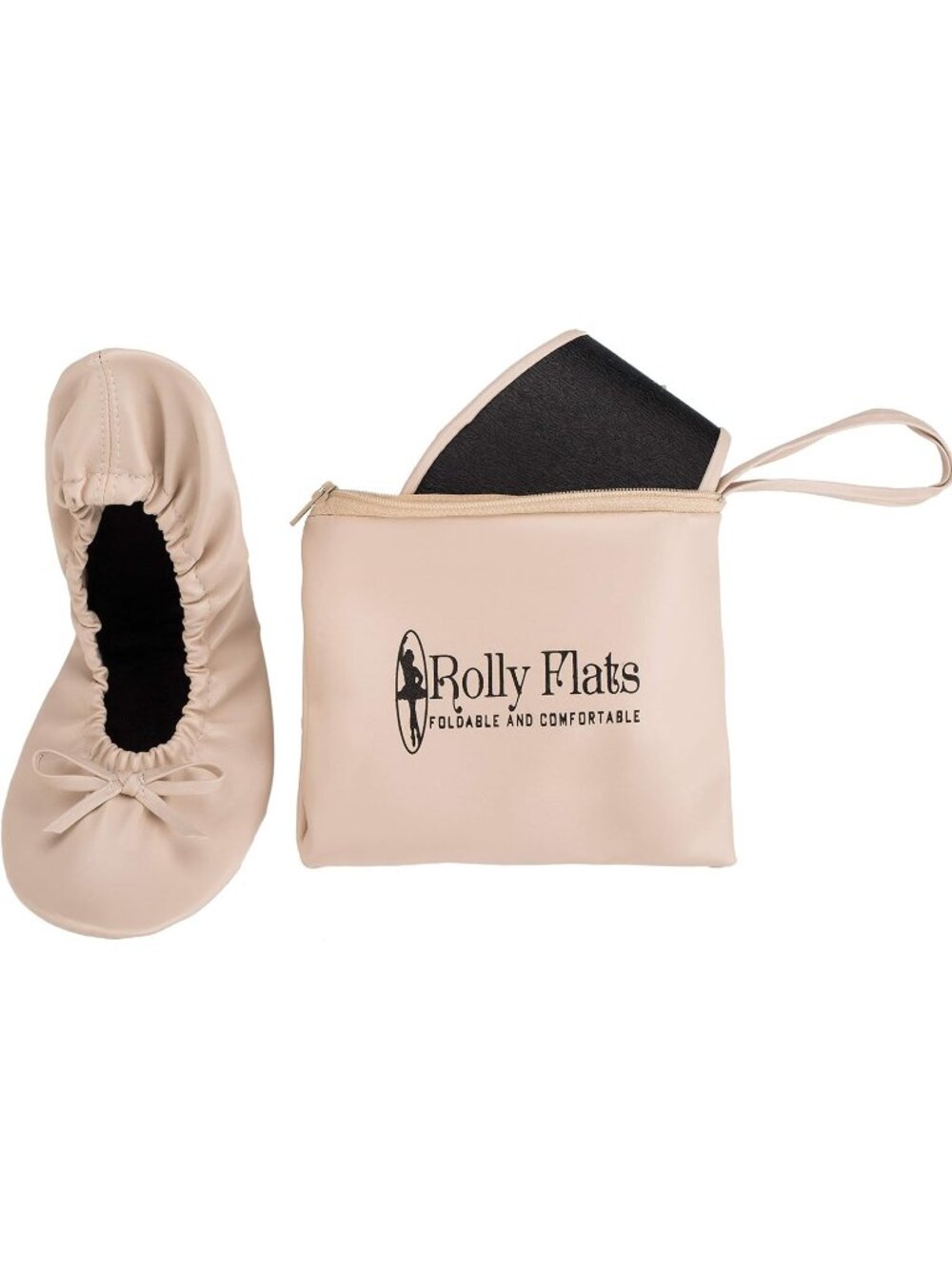 Women's Nude Fit in Your Purse Round Toe Solid Casual Foldable Ballet Flat Shoes